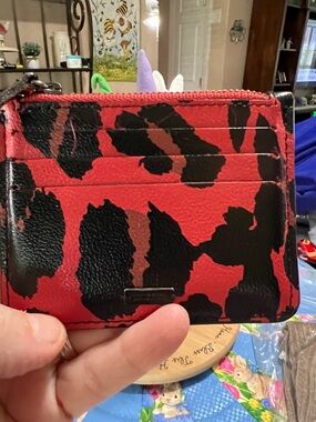 EUC SCOTCH & SODA Red and Black Leopard Print Cardholder